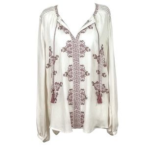 NWT Johnny Was Calme Embroidered Ivory Top